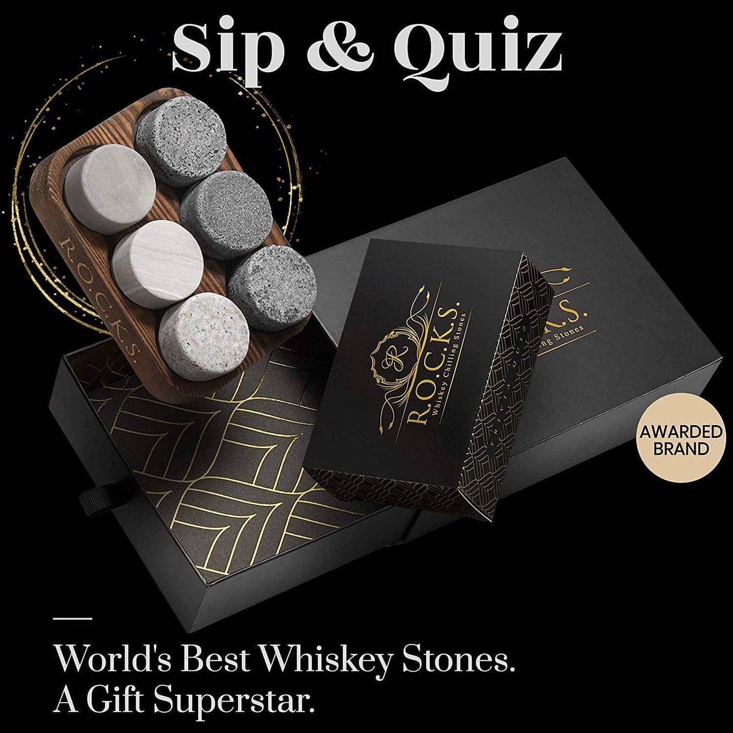 法國 ROCKS Whiskey Chilling Stones The Rocks x Trivia 測驗禮品套裝